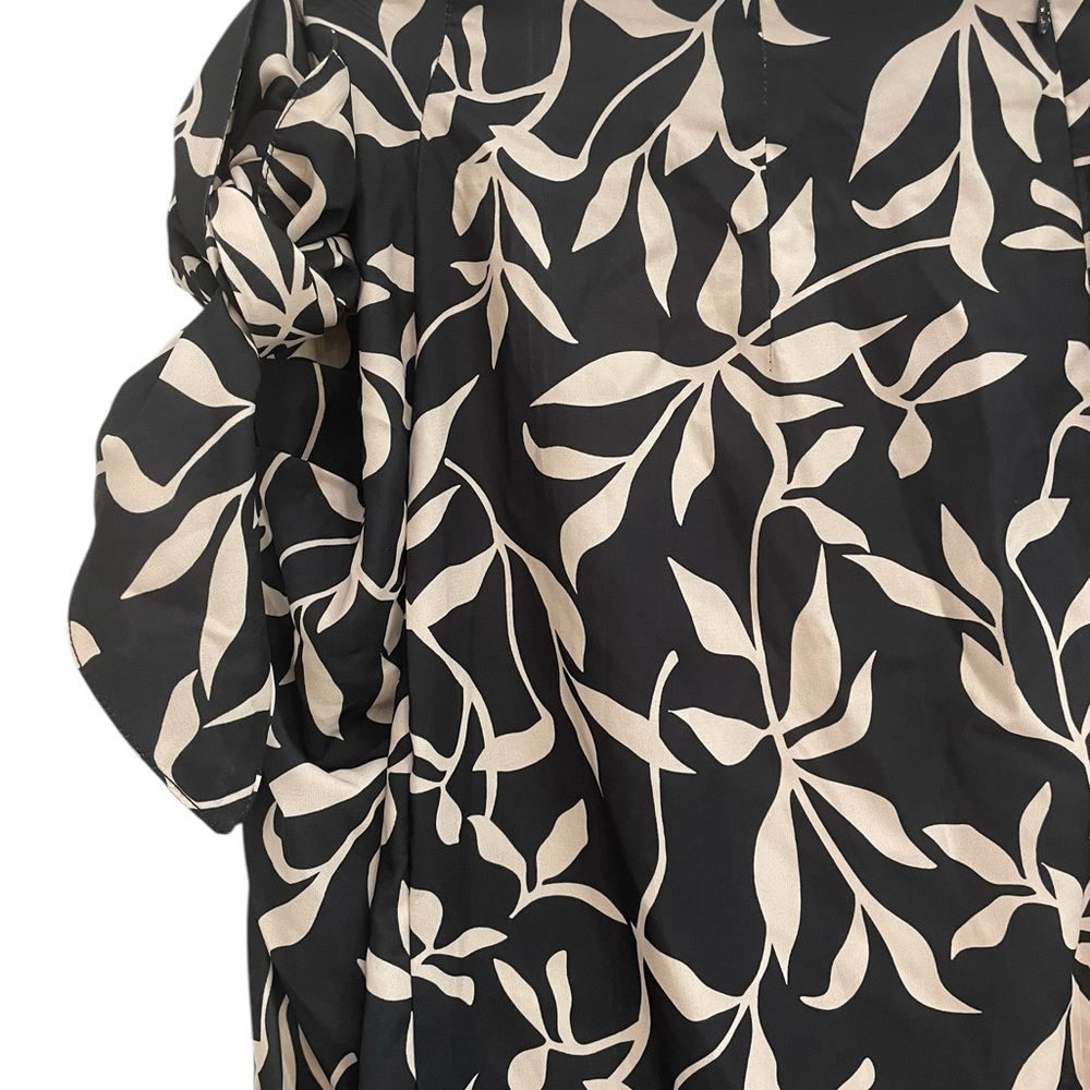 Cupshe Black White Leaf Print Swim Midi Sarong Coverup Tie Waist L NWOT - Picture 2 of 11